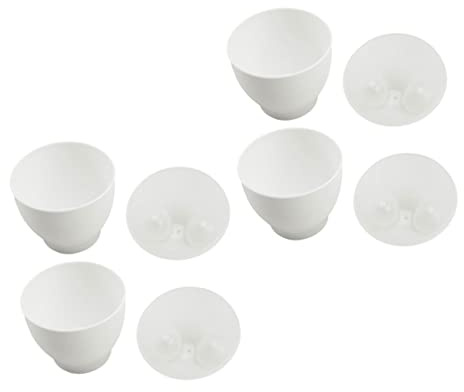 PRETYZOOM Cuociuova in Pp Bianco per Preparare Uova in Camicia per Microonde 4 Pezzi Resistente al Forno Accessorio Cucina per Colazione Veloce e Sana