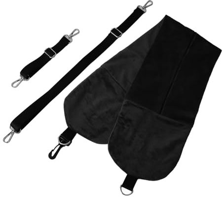 Copricuscino viaggio multifunzione portatile morbido collo cuscino viaggio peluche a forma di U con cordini per aereo (nero)