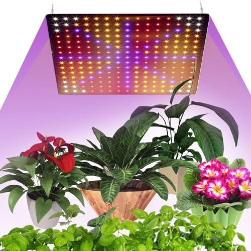 Grow Light LED Vollspektrum 45W Wachstumslampen für Pflanzen mit 4 Haken Pflanzenlampe 225LEDs Vollspektrum Drinnen für Wachsen Anlage Gemüse Obst Blume(Rot+Blau+Weiß+Orange)