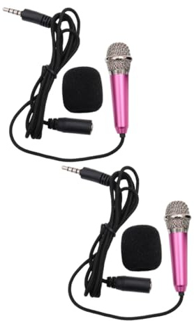 UPKOCH 2stücke Mini Drahtloses Mikrofon Und Lautsprecher Für Ktv Karaoke Tragbarer Handheld Kondensator Für Smartphone Und Pc Rosa Für Gesang Und Sprachaufnahme
