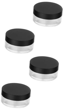 Gogogmee 4stücke Anti-leckage Kosmetik Puderbox Mit Spiegel Und Puff Elasti-sches Netz Für Lose Puder Tragbar Für Reisen Schwarz