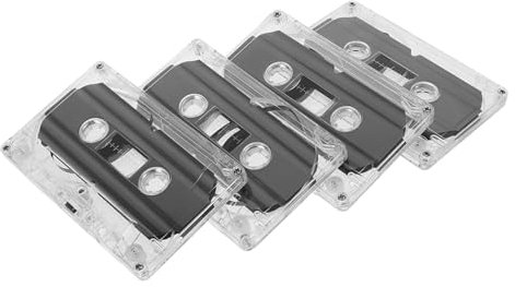 VICASKY Pack de 4 cartuchos vacíos – Casetes de grabación de 30 minutos con fundas de plástico para grabaciones de música y voz