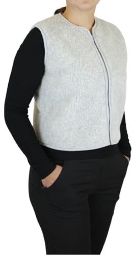 Perfect Wool - Gilet en Laine de Mouton - Gilet Femme - Gilet sans Manches Avec fermeture éclair - Gilet Court et Chaud Pour Femme Pour l'automne et l'hiver - Laine moelleuse et douce