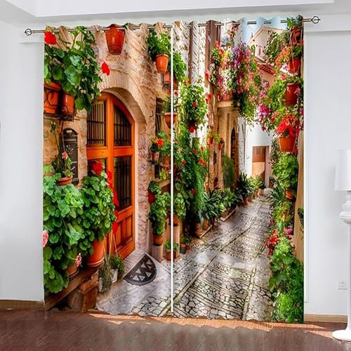 Rptidmv Vorhänge mit Ösen 2er Set Haus Modern Blickdichte Vorhang Thermovorhang Kälteschutz Verdunklungsvorhänge für Wohnzimmer Schlafzimmer Kinderzimmer 140 x 175 cm (BxH)