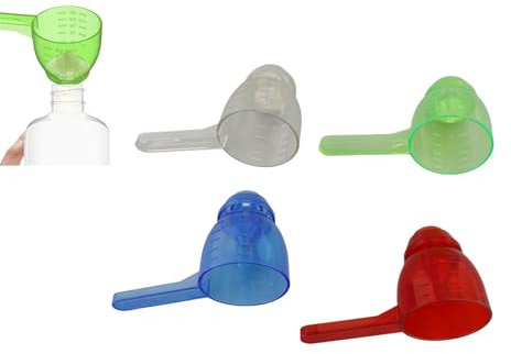 Cuchara Medidora 4 Piezas, Cuchara Multiusos con Embudo a Prueba de Derrames con Marcas Grabadas, Cuchara Medidora para Cocina Leche Café Proteína en Polvo