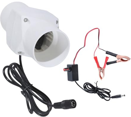 JUNNASALIKER Ventilateur extracteur d'air hydroponique à faible bruit 12 V pour la maison, la salle de bain, la salle de bain