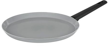 Sitram 716956 Poêle à Crêpes Aluminium SILICE Ø 28cm - Revêtement Antiadhésif Sain en Céramique garanti sans PFAS - Crêpière Coloris Gris - Manche thermorésistant - Tous feux dont induction