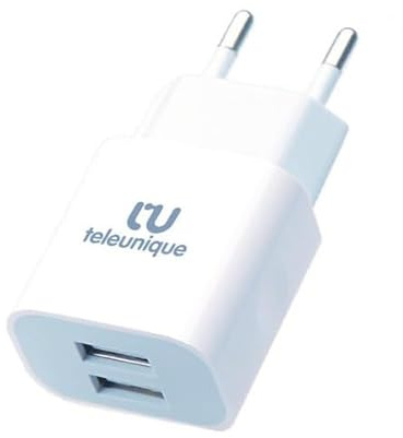 Charger + Micro USB- 2 USB Ports – 2.1A (Fast) Euro Wall Charger