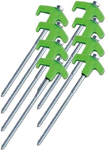 4/8/12 Stück Drehbare Zeltheringe mit Gewinde, Schraubheringe Camping, Heringe Zelt, Zeltheringe Sturmsicher, Heringe Erdnägel Stabil, Felsboden-Erdnägel für Camping/Outdoor, Robust & Stark (8 Stück)
