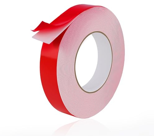 10m X 25mm Doppelseitiges Klebeband Extra Stark,Doppelseitiges Klebeband,Wasserdichtes Und Temperaturbeständiges Montagekleber Extra Stark Für Wand Und LED-Streifen,Auto, Wohn, Bürodekor Und Außende