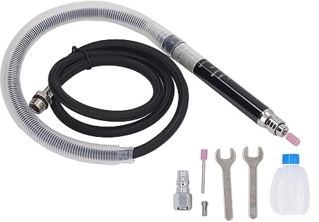 Fyearfly Kit de amoladora neumática de 65000 rpm, aleación de aluminio, velocidad ajustable, entrada de 1/4 pulgadas, herramienta de aire de precisión para manualidades detalladas