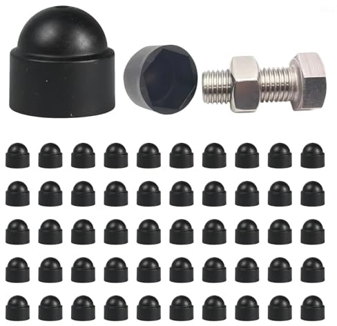 50 pièces Cache-écrous M8 Cache vis en Plastique Cache ecrou pour Écrous et Boulons Hexagonaux, Cache Vis de Finition Antirouille, Sécurité Enfant, pour Meubles, Machines, Aires de Jeu
