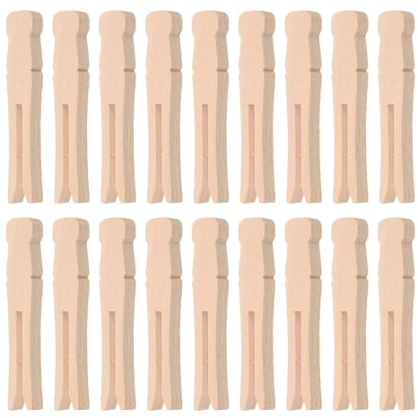 GLEAVI 200 Piezas Pinzas para la Ropa Hechas a Mano Perchas de Ropa alfileres de Madera para Hacer Manualidades de Madera Dura Khaki