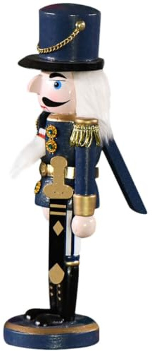 Ipetboom Schiaccianoci di Legno Decorativo da Tavolo 25 CM Figura di Soldato Blu e Bianco Ornamento Natalizio Artigianale per Casa Hotel e Ristorante Decorazione Creativa per Natale