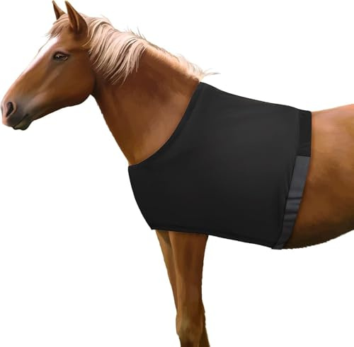 Protector de hombro elástico for caballo, poliéster elástico, Protector de pecho for caballo, chaleco de equipo for caballo, Protector de pecho con babero antifrotación