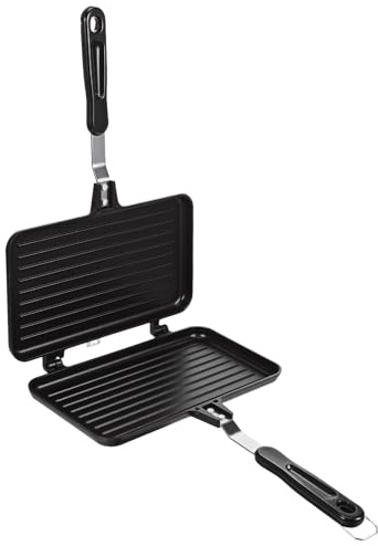 Sartén para Sándwiches Doble Cara Antiadherente Molde para Pan de Sándwich Sartén para Cocinar Desayuno Utensilio de Cocina Resistente y Fácil de Limpiar Adecuado para Hogar y