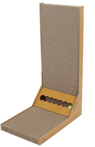 Yctze Rascador para Gatos en Forma de L: Almohadilla para Rascar de Cartón y Juguete Interactivo para Gatos de Interior (Tipo 1)