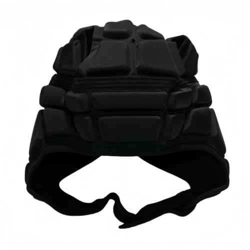 FiMix  Casco protector blando, para adulto, negro. | Acolchado de Espuma, Correa Ajustable, 58-64 Cm, para Deportes de Rugby de Portero de Fútbol