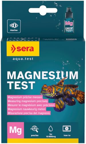sera Magnesium Test | Wassertest, Präzise Mg‑Messung für stabile 1.300 mg/l | Essenziell für Kalkrotalgen & Korallen | Komplett‑Set mit Küvette, Spritze & Anleitung | ca. 16.000 mg