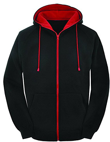 X-Large Contast black and red zip varsity zip up hoodie