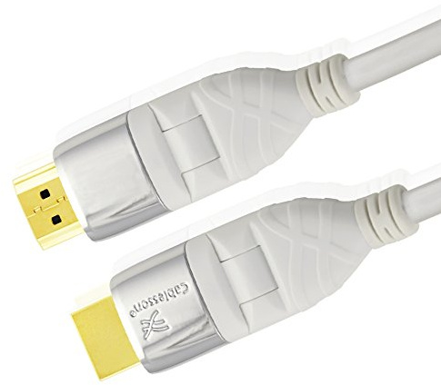 Mackuna Flex 1.5M HDMI Flexible Cable Adjustable Swivel & Rotating 24K Gold (v2.0/1.4a 21Gbps) 1080p, 4k, 3D, PS4, XBOX ONE, DVD, Blu-ray, SKY HD, VIRGIN BOX, UHD, FULL HD LCD, ARC, TrueHD Audio