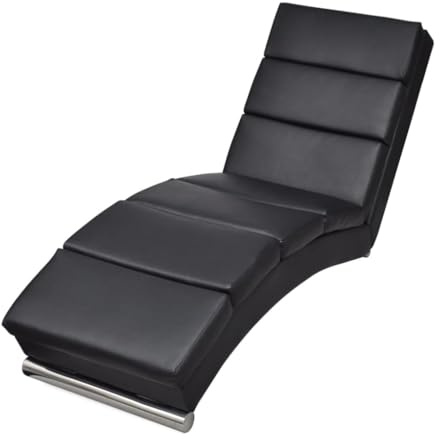 vidaXL Chaiselongue Schwarz Kunstleder