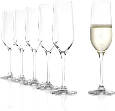 Stölzle Lausitz Flûte da Champagne Classic Set di 6 190ml – Eleganti Calici per Prosecco & Vini Spumanti – Vetro in Cristallo Lavabile in Lavastoviglie & Resistente – Made in Germany