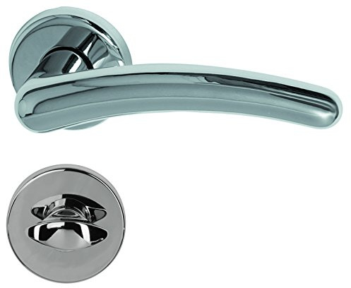 Alpertec Türbeschlag Franziska - R Messing chrom für Badtüren WC Drückergarnitur Türdrücker Türbeschläge, 32969843