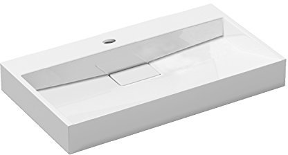 Durovin Bathrooms Luxurious Cast Stone Resin Bathroom Basin - Wall Hung Or Countertop Basin Sink One Tap Hole - Concealed Waste - 700 x 460mm (WXD)