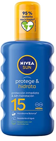 Nivea Sun, Spray solare idratante resistente all'acqua, SPF 15 - 200 ml