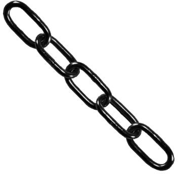 Faithfull schwarz lackierte Stahlkette – Geschweißte, korrosionsbeständige Gliederkette aus Baustahl – 2,5 Meter Länge, 4 mm Durchmesser, 120 kg Tragkraft