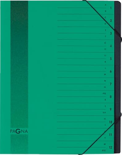 Pagna 5 x Ordnungsmappe 12 Fächer grün