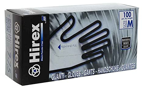 SISTAR Black Plus Latex-Handschuhe, schwarz, Größe M, 100 Stück