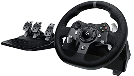 Logitech Driving Force G920 Steering Wheel and Pedals, 941-000123 (Steering Wheel and Pedals f/PC and Xbox One) (Renewed)