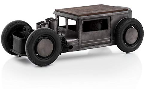 Woodkings® Couchtisch Car-Bar Vintage 160x65 groß Metall schwarz Unikat Weinregal Beistelltisch Sofatisch Dekoration