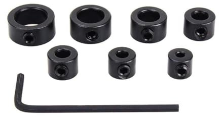 Bohrer Tiefenanschlag Set, 8 Stück Bits Tiefenringpositionierer Stopptiefenbohrkragen-Stoppringe, Tiefenstopp mit Sechskantschlüssel für Bohrer Holzbearbeitung 3-12mm