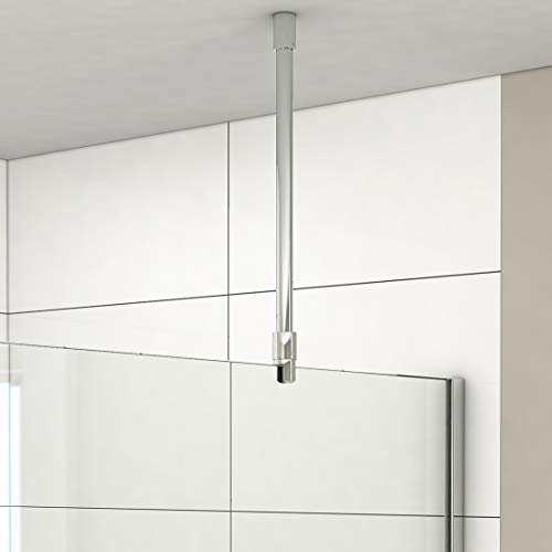 Heilmetz Grab Rail Stabilising Bar for Shower Walls Stabiliser for Glass Ceiling 6-10 mm Shower Screen Stainless Steel 50 cm Round Grab Rail (Pack of 1)