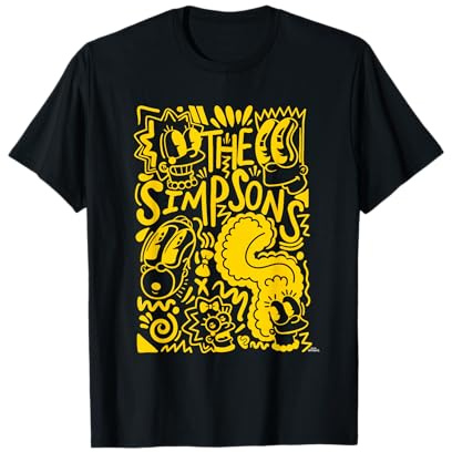 Homer Marge Lisa Bart Maggie Doodle de Los Simpson Camiseta