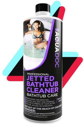 AquaDoc Jetted Bathtub Cleaner - Bathtub Jet Cleaner & Spa Cleaner Chemical - Fast Acting Jetted Tub Cleaner - Recommended Jet Tub Cleaner for Bathtub and Spa Cleaner for Hot Tub