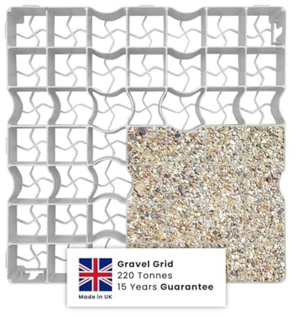 Neat Plastics COLOURED Gravel/Grass Grid Paver Path Base Mat FOR Greenhouse Deck Turf Lawn Shed Garden (12 Grids (3m²), Gravel Sand)
