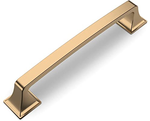 Amerdeco 6 Stück Möbelgriffe Champagner Gold 128mm Lochabstand Zinklegierung Griffe für Küchenschränke Schrankgriffe Schubladengriffe Türgriffe für Küchenschränke Kleiderschrank UK0015