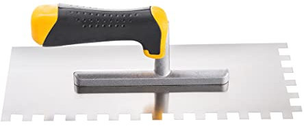 HARDY Zahnkelle 2k Serie *28*aus Edelstahl zum Auftragen von KlebemörtelnGlattes Pflaster strapazierfähig Maße 12 x 28 cm Zähnegröße 10 x 10 mm