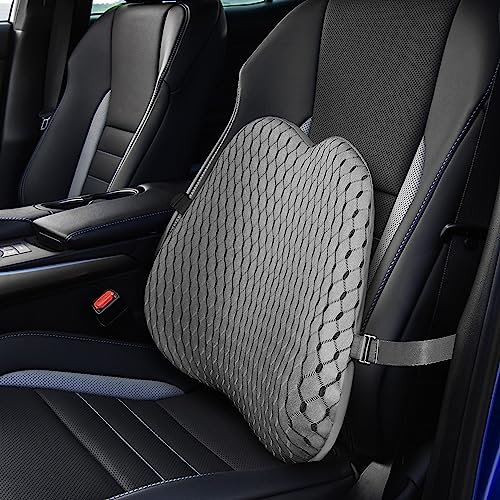 Livtribe Rückenkissen,Memory Foam Lendenkissen Auto,Ergonomisches Lendenwirbelstützkissen für Bürostuhl,Autositz,Rollstuhl (grau)