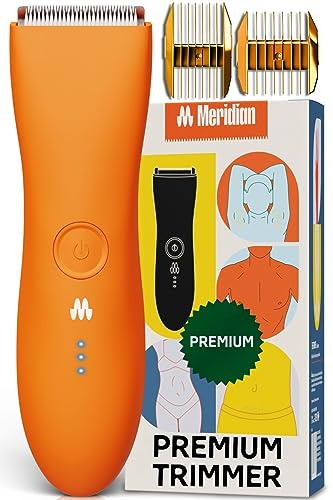 Meridian The Trimmer Premium, Body Hair Trimmer & Electric Shaver for Men and Women for Pubic Hair, Chest, Legs & Bikini Line, Waterproof & Rechargeable, Blaze