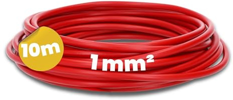 Kalitec 10m H05V-K 1 mm² Rot Verdrahtungsleitung - Flexible Aderleitung | PVC Einzelader Litze 1mm2, feindrähtige Kupferleitung, HAR-geprüft, flammwidrig, ideal für Schaltschrank & Steuertechnik