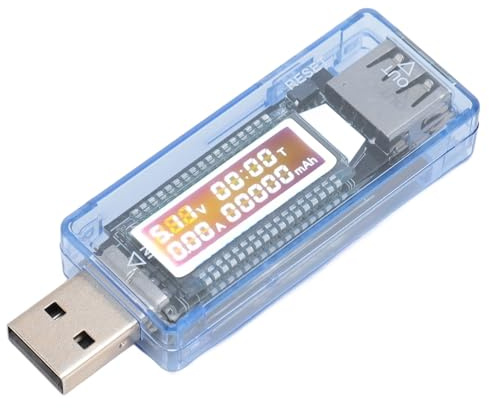 KWSV20 USB Tester, USB Voltage Current Meter, USB Power Meter with Communicate, Data Zeroing, Data Viewing, Voltage Alert for Battery Testing, USB 2.0, LED Backlight