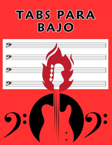 TABS PARA BAJO: Tablaturas En Blanco Para Bajo De 4 Cuerdas - Contiene 100 Páginas Con 8 Tablaturas Por Página Y 8,5 X 11 In