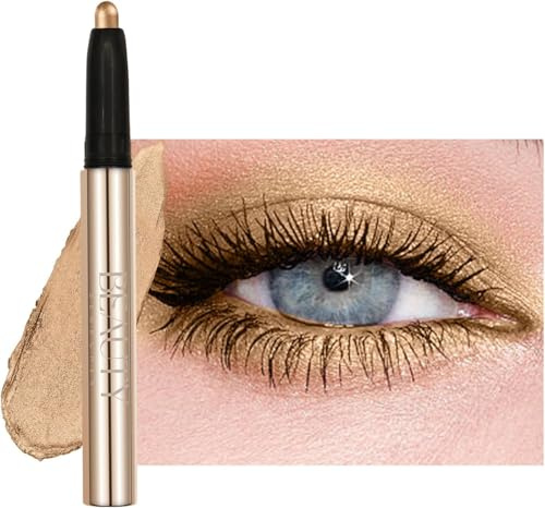 Beauty Searcher Lidschatten Stift Wasserdicht,Hochpigmentierter Lidschatten,Langanhaltend und Glatt,Schimmerndes Finish,Make-up Für Faltenfreie Augen,Vegan&Cruelty-Free 03 goldenen