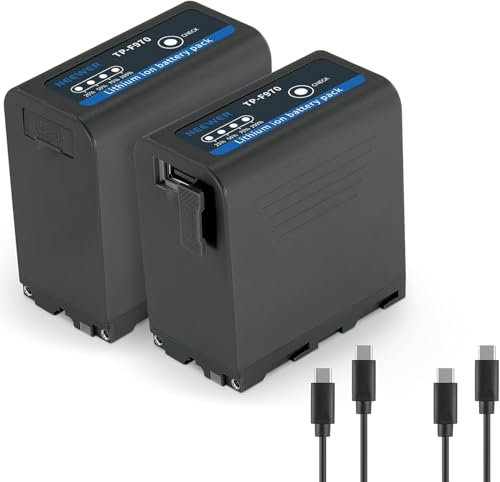 Neewer 2Pcs NP-F970 Replacement Battery, 7800mAh Rechargeable USB C, Compatible with Sony NP-F550 750 950 970 FX3 FX30 A7 Canon R5 Nikon Z8 Camera 20W PD Fast Charging for Camcorder LED Light Monitor