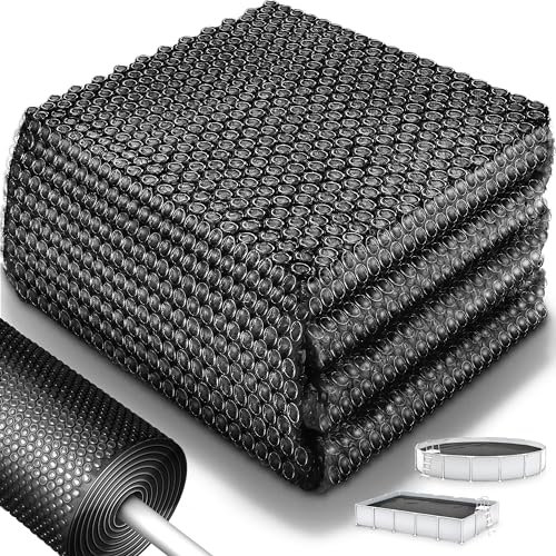 tillvex® Telone di copertura solare di alta qualità, 400 µm, rettangolare, 800 x 400 cm, ritagliabile, copertura solare, per piscina e riscaldamento dell'acqua